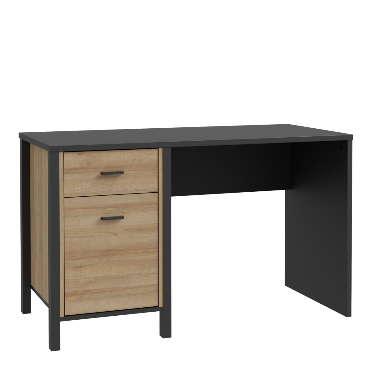 High Rock Desk in Matt Black and Riviera Oak